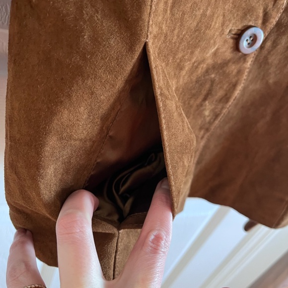 Women's Size M Ruidoso 100% Suede Leather jacket brown and turquoise western - Picture 6 of 10